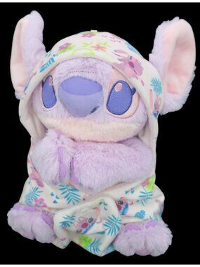 Disney Parks Babies Angel Lilo and Stitch 10" Plush Toy Blanket Pouch Lovey